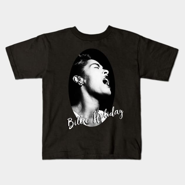 Billie Holiday Kids T-Shirt by Cisne Negro